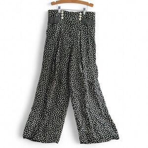 Vintage Bow Patterned High Waisted Wide-Leg Pants Women’s Size 4